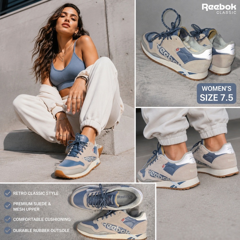Reebok Classic Alter The Icons Women Sneakers Blue Beige DV7142 Size 7.5
